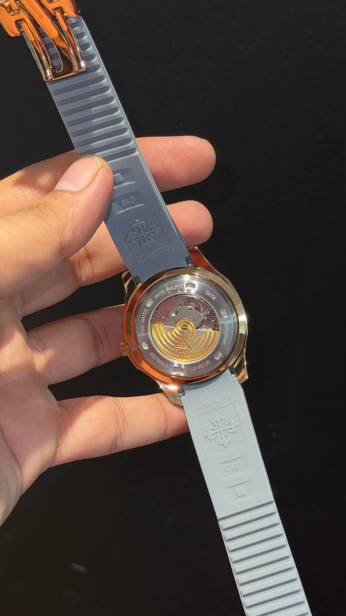 Pp Auto | Aquanaut | Light Grey Strap | Rose Greyish Dial