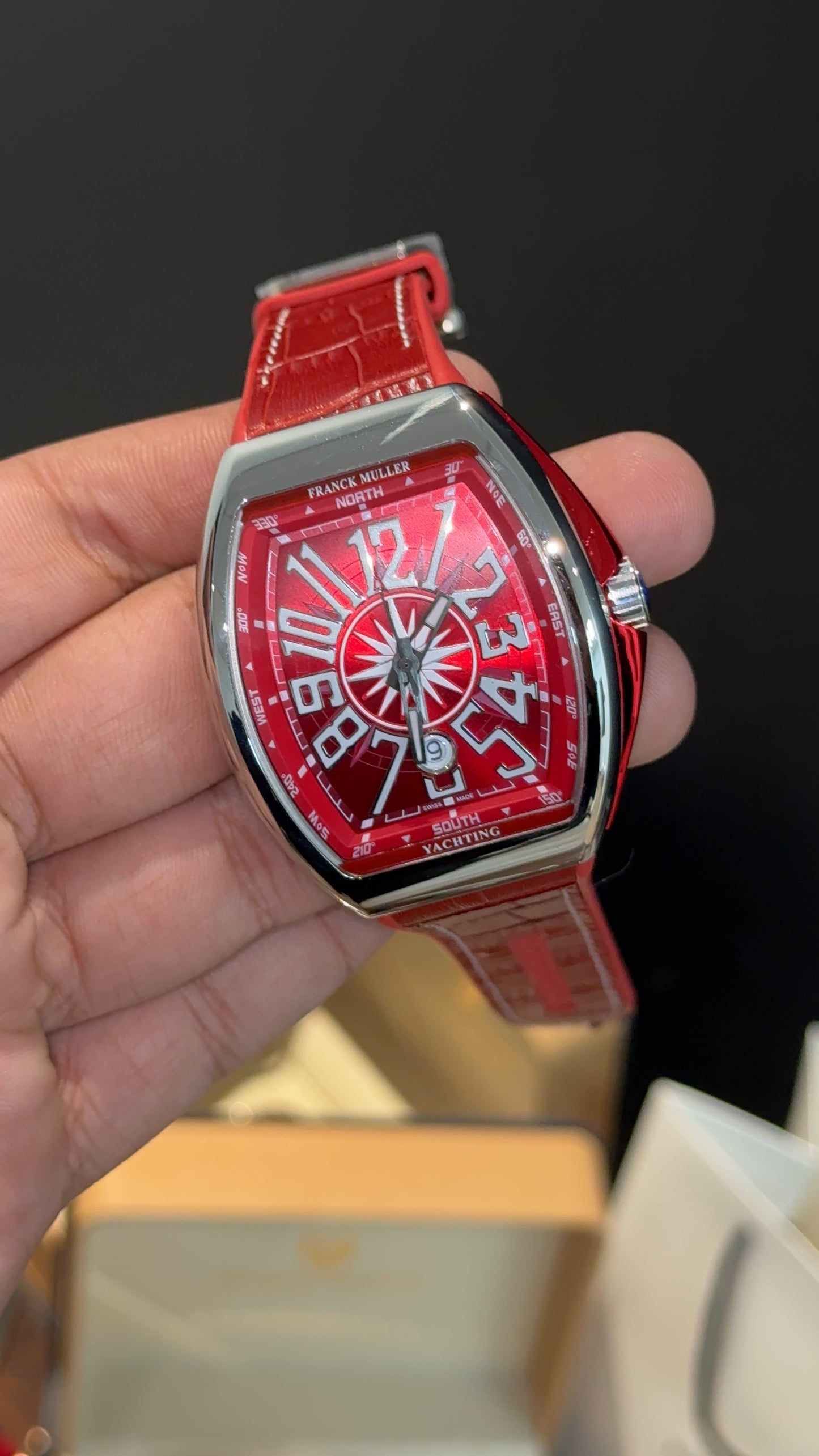 Premium Franck Muller | Vanguard Edition | Red Leather Strap | Red Dial