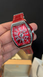 Premium Franck Muller | Vanguard Edition | Red Leather Strap | Red Dial