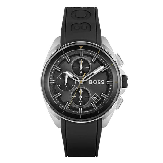 Hugo Boss Men’s Quartz Black Silicone Strap Black Dial 44mm 1513953