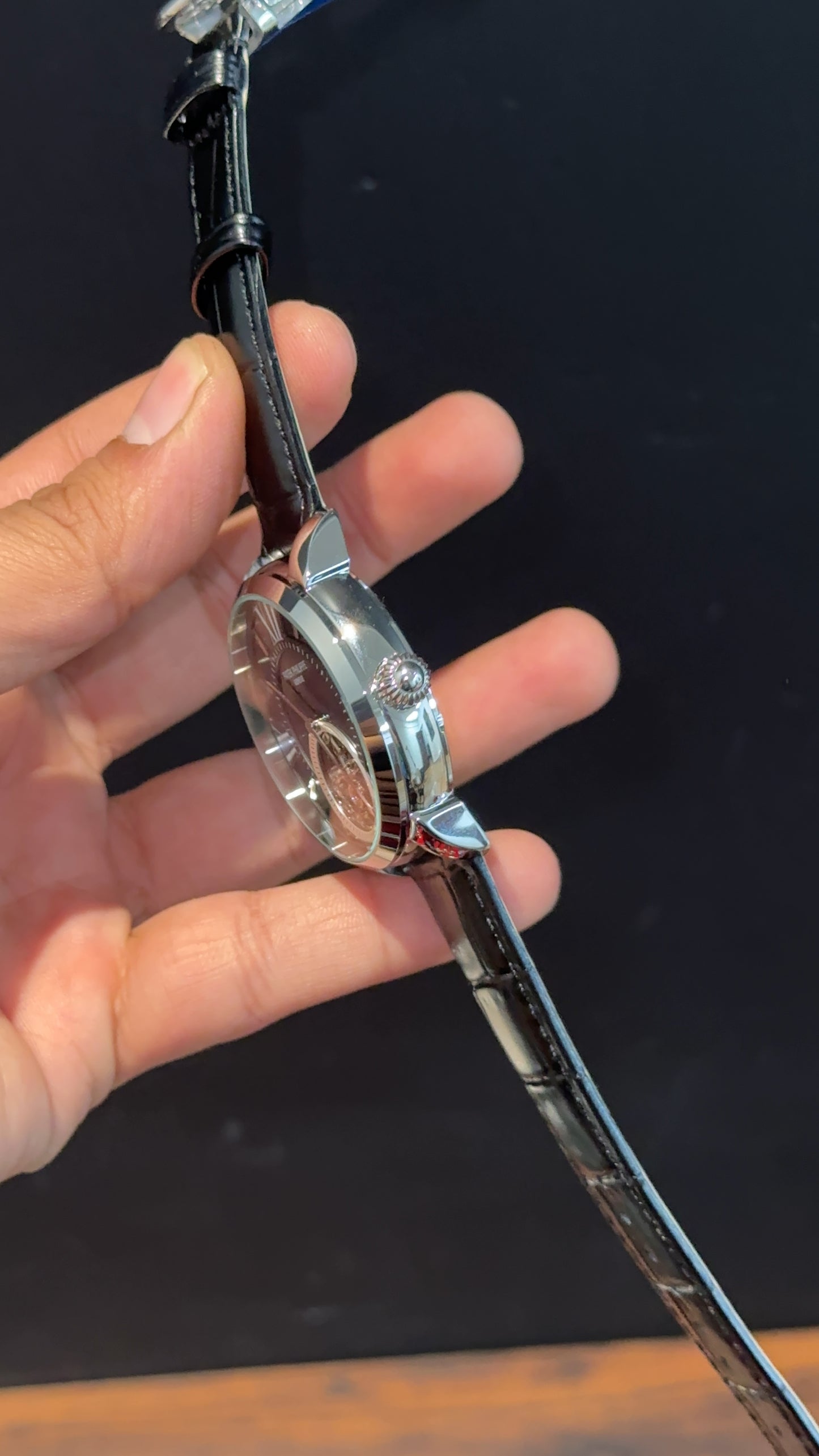 Pp Auto | Pendulum | Silver | Black Strap | Black Circle Dial