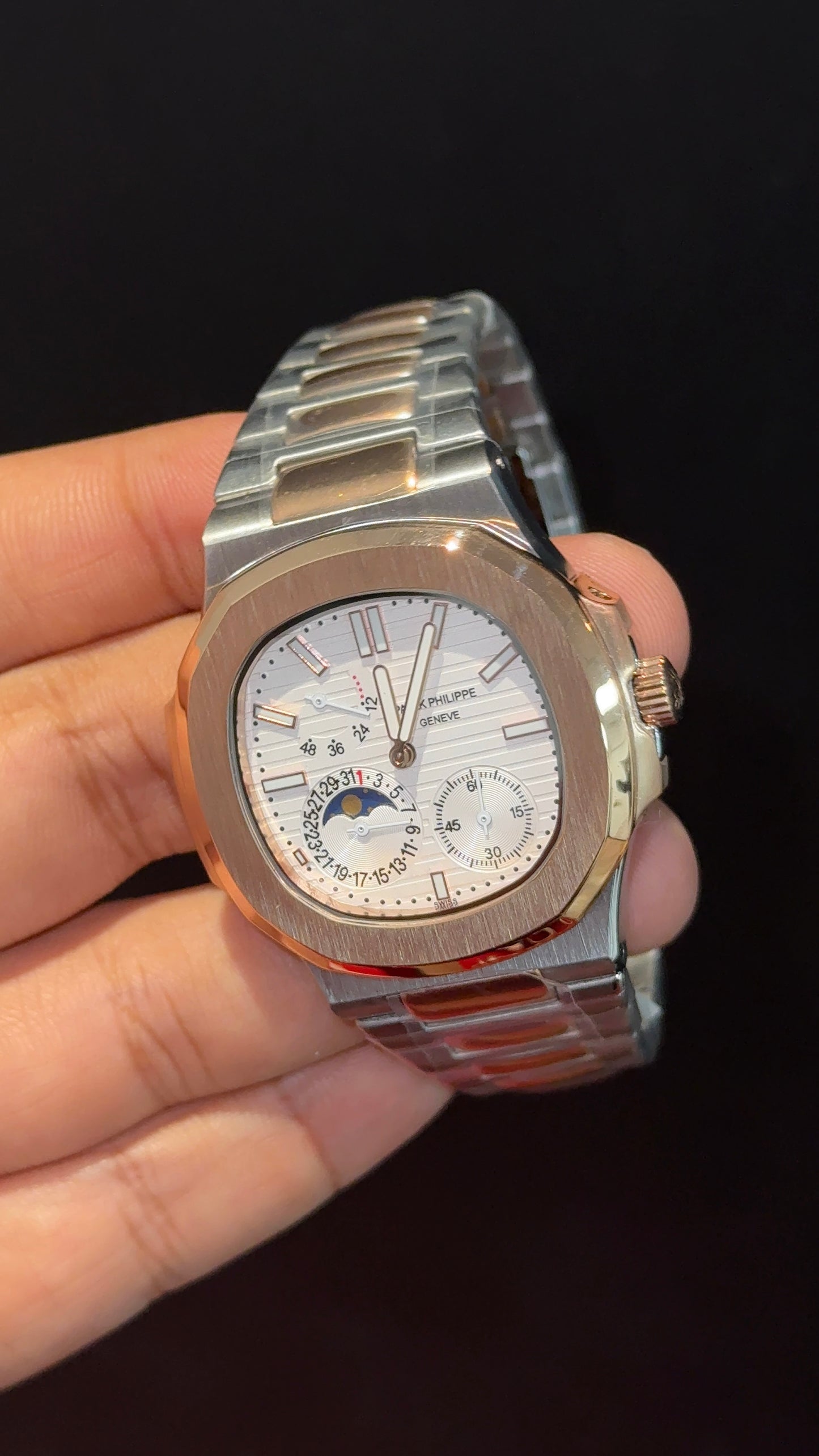 Pp Auto | Moonphase | Rose Two Tone | Sub White Dials