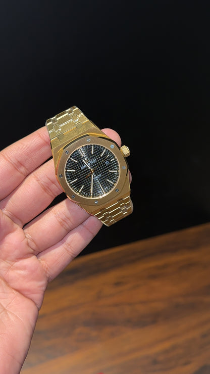 AP Auto | Gold Chain  | Black Dial