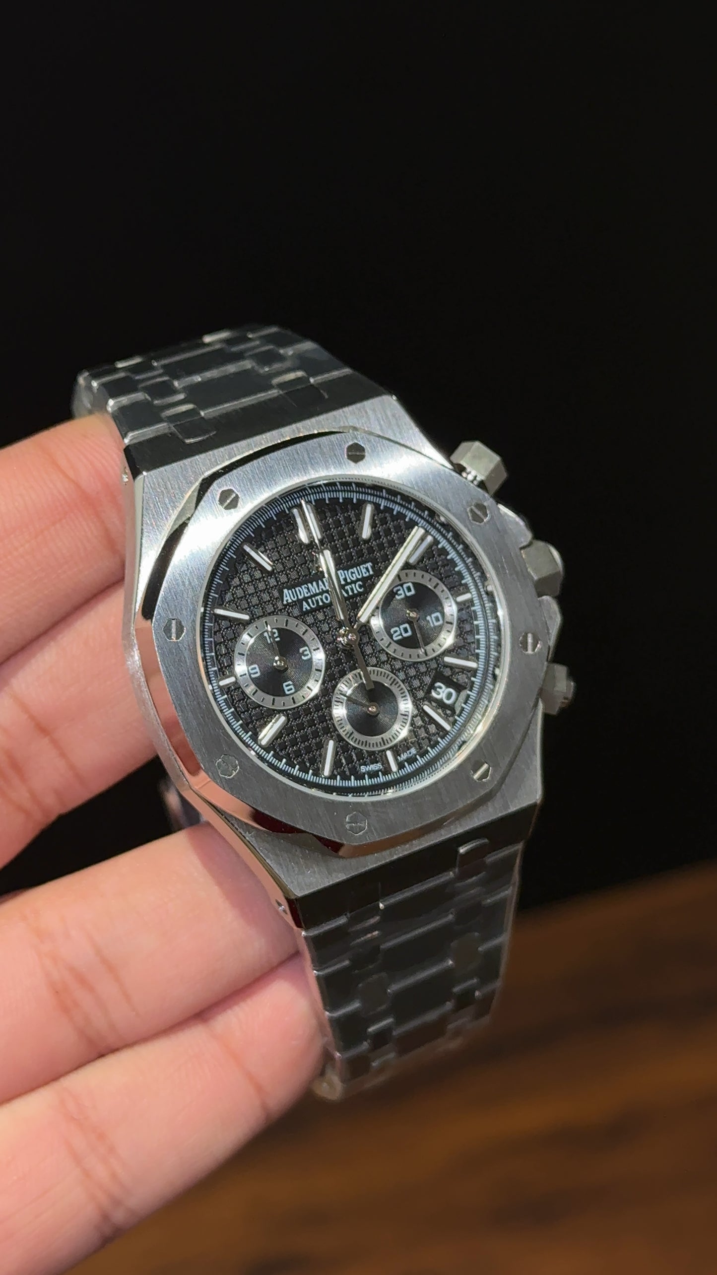 AP | Silver Chain | Chrono | Black Dial