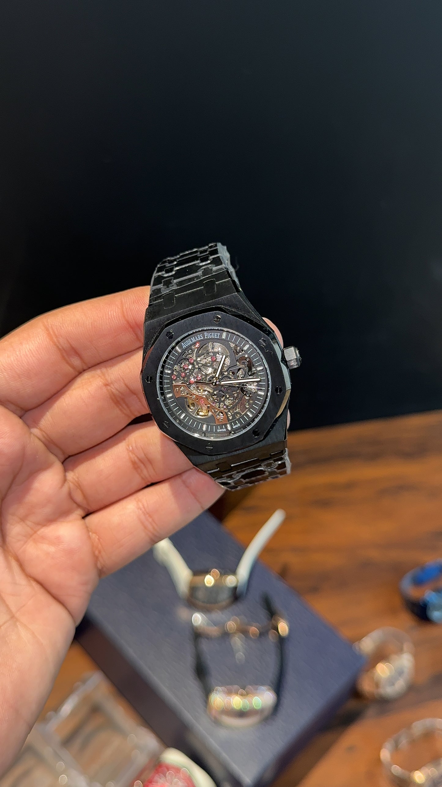 AP Skeleton | Auto | Black Chain | Black Dial
