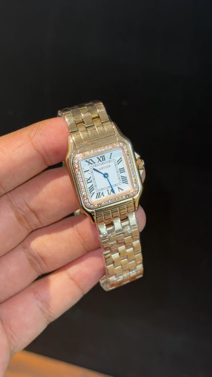 Cartier Panthere | 26mm | Woman  | Diamond Case | Rose Chain | White Dial