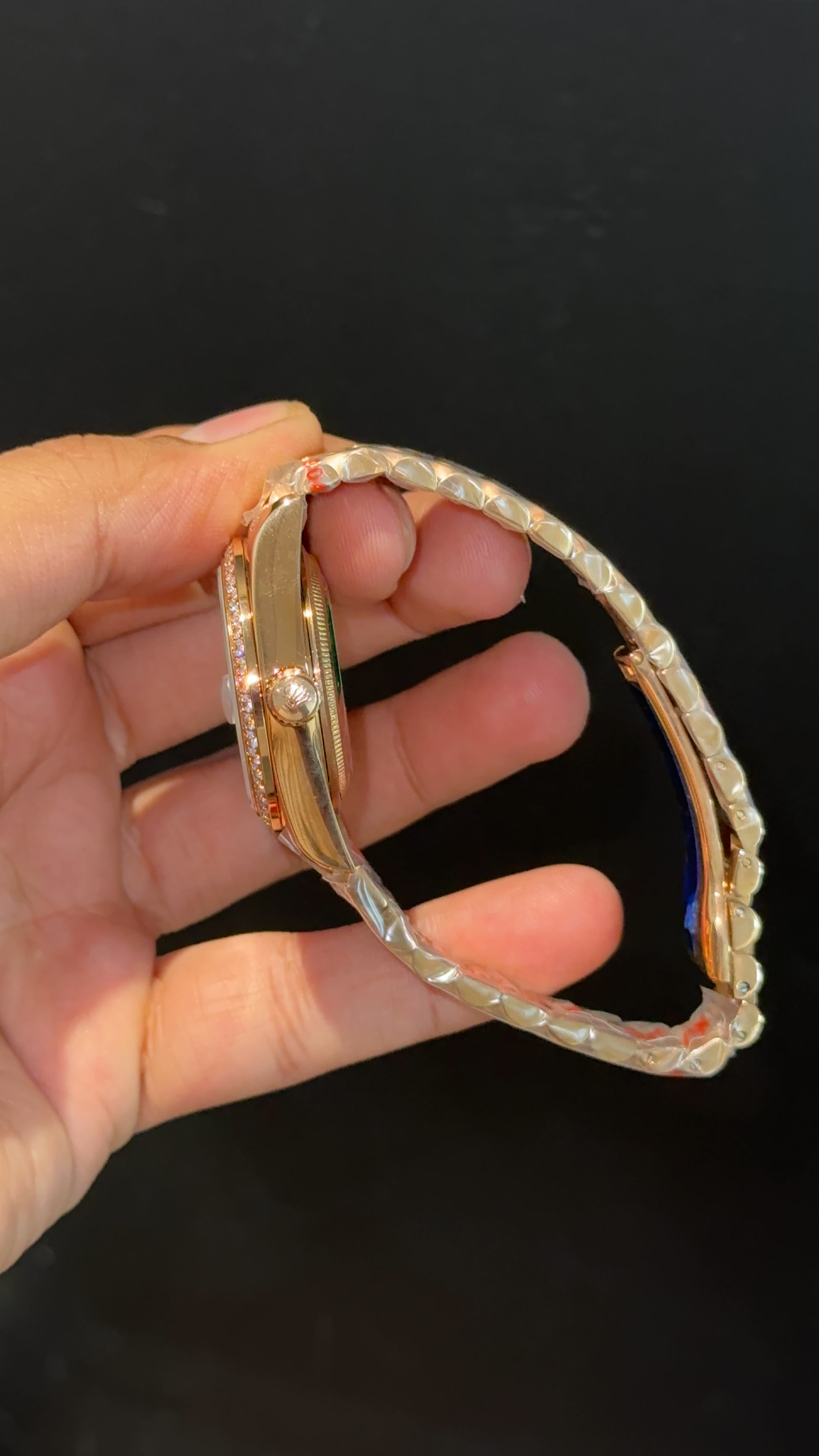 Daydate | 36mm | Rose Chain | Diamond Case | Diamond Digit | Gradient Green Dial - twentyfour