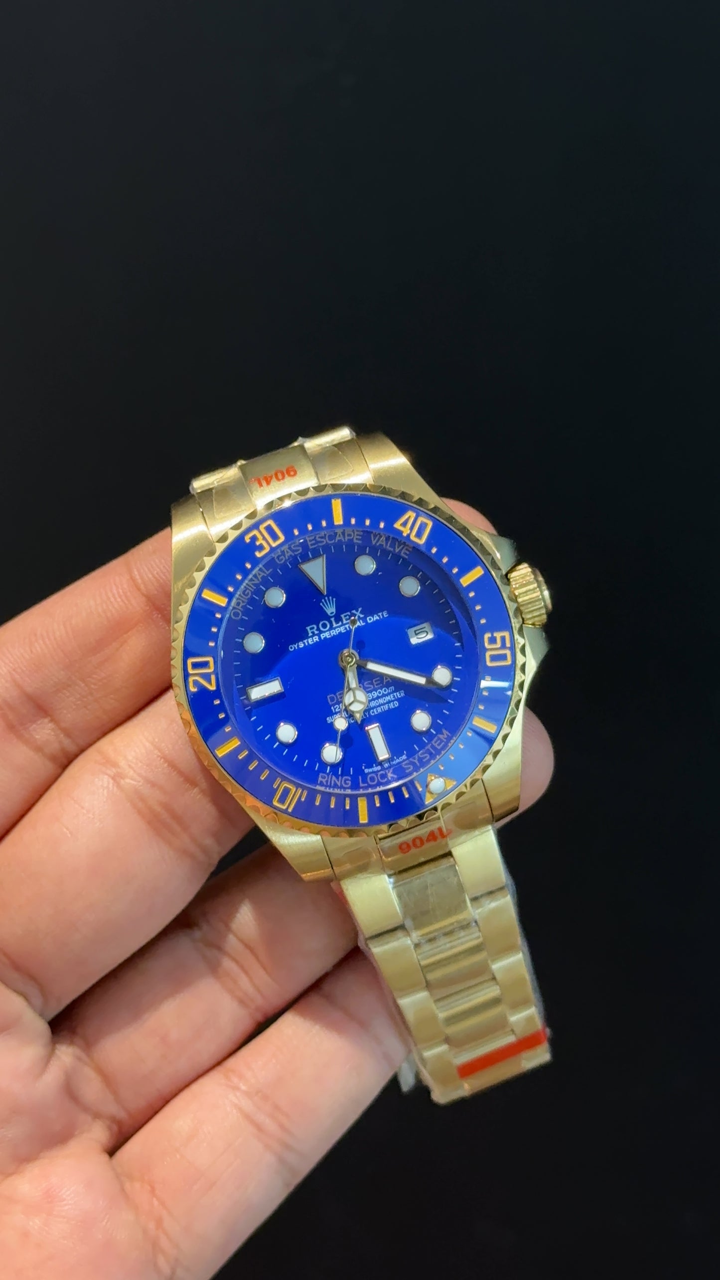 DeepSea | Gold Chain | Blue Dial