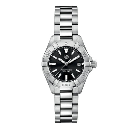 Tag Heuer Aquaracer Women’s Quartz Swiss Made Silver Stainless Steel Black Dial 32mm | WBD1310.BA0740