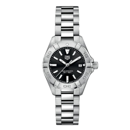 Tag Heuer Aquaracer Women’s Quartz Swiss Made Silver Stainless Steel Black Dial 32mm | WBD1310.BA0740
