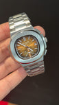 PP Auto | Single Time Edition | Silver Chain | Shaddy Golden Dial