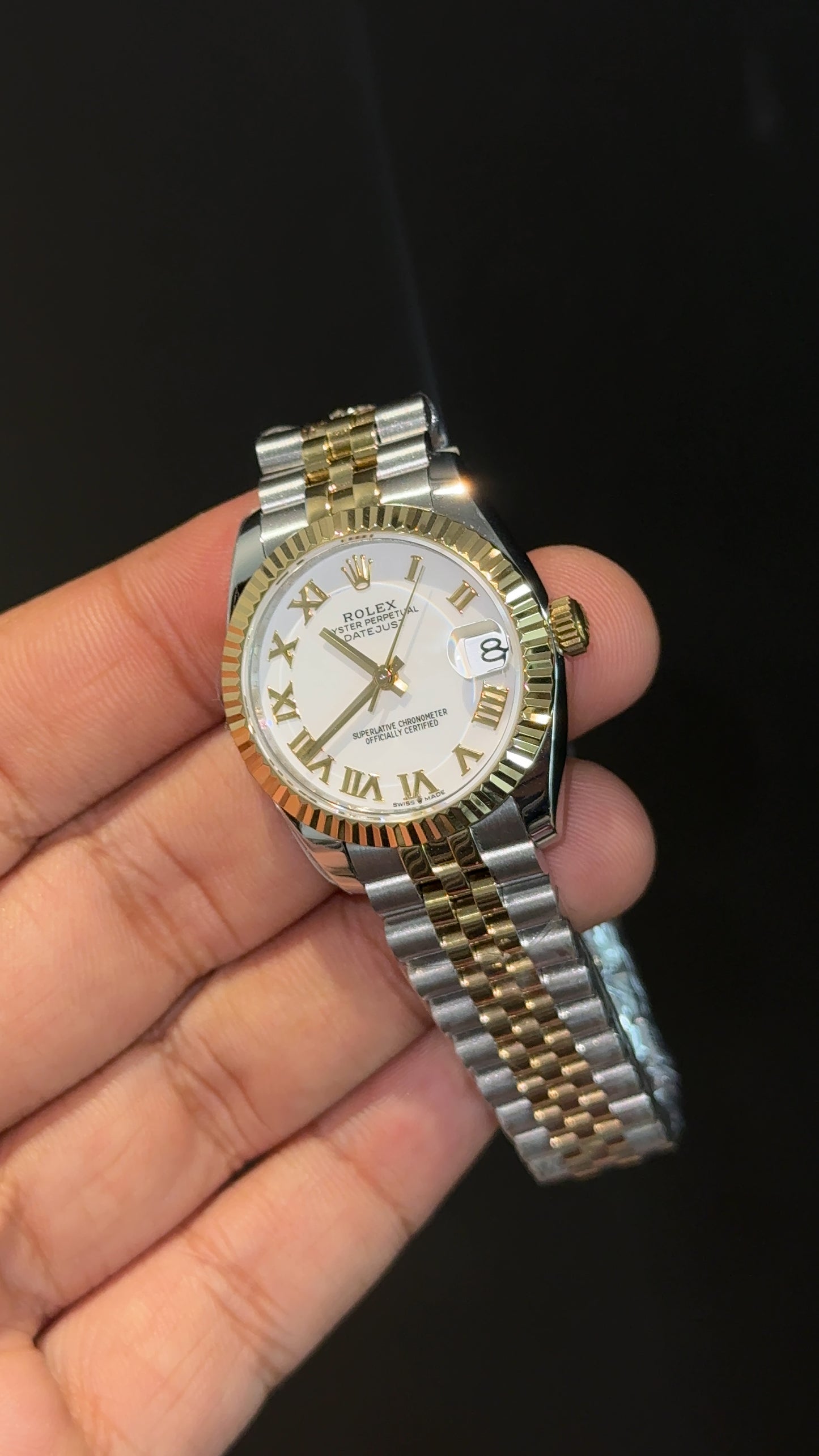 Premium Datejust | 28mm | Gold Two Tone | White Roman Dial