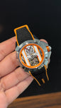 Jacob And Co | Silver Case | CR7 Edition | Orange Black Strap | X Pendulum Machine | Orange Dial