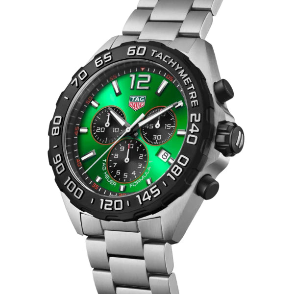 Tag Heuer Formula 1 Men’s Quartz Swiss Made Silver Stainless Steel Green Dial 43mm | CAZ101AP.BA0842