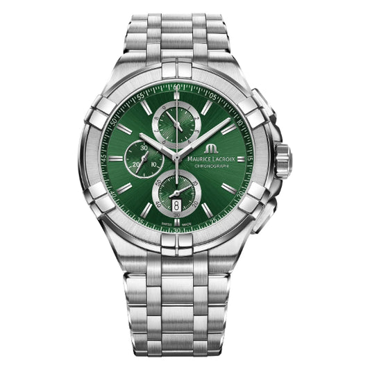 Maurice Lacroix Men’s Quartz Swiss Made Green Dial 44mm Watch AI1018-SS002-630-1