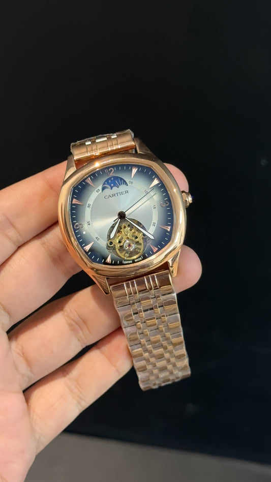 Cartier | Rose Chain | Pendulum | Moonphase | Shady White Blue Dial
