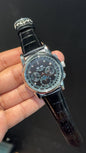 Patek Century | Auto | Silver Case | Black Diamond Dial | Black Leather Strap - twentyfour