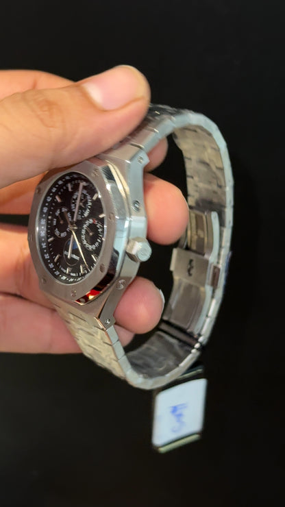 AP Auto | Silver Chain | Chrono | Calendar Edition | Black Box Dial