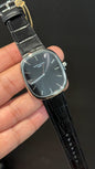 Pp Ellipse |Silver Case | Black Leather Strap | Black Ebony Dial