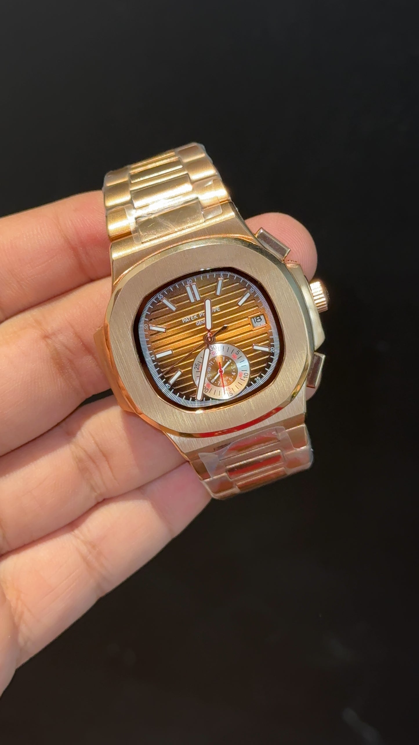 PP Auto | Single Time Edition | Rose Chain | Shaddy Golden Dial