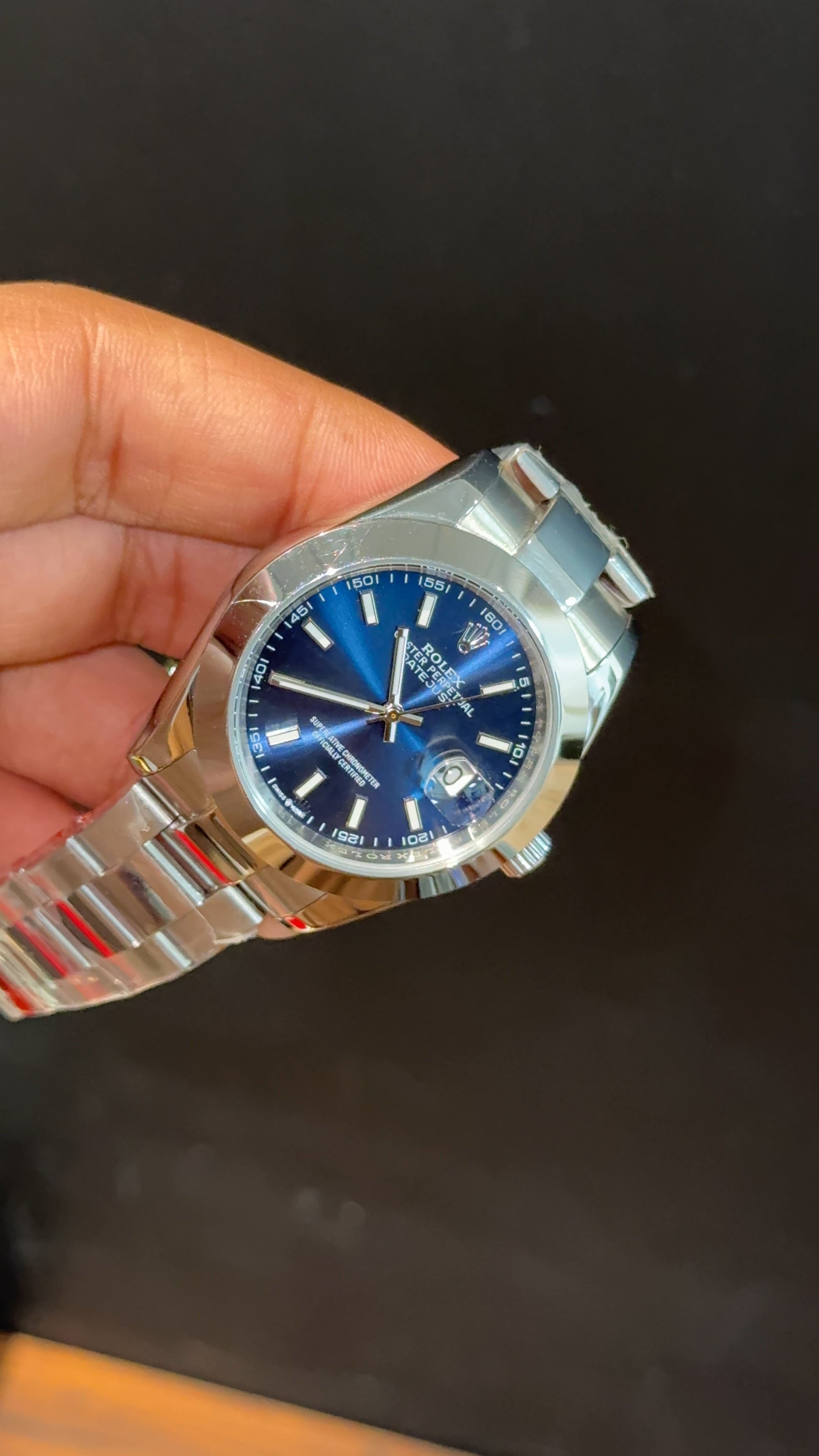 Datejust | Silver Oyester Chain | Plain Bezel | Blue Dial - twentyfour