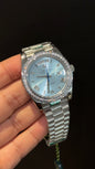 DayDate | Diamond Bezel | Silver Chain | Tiffany Index Dial