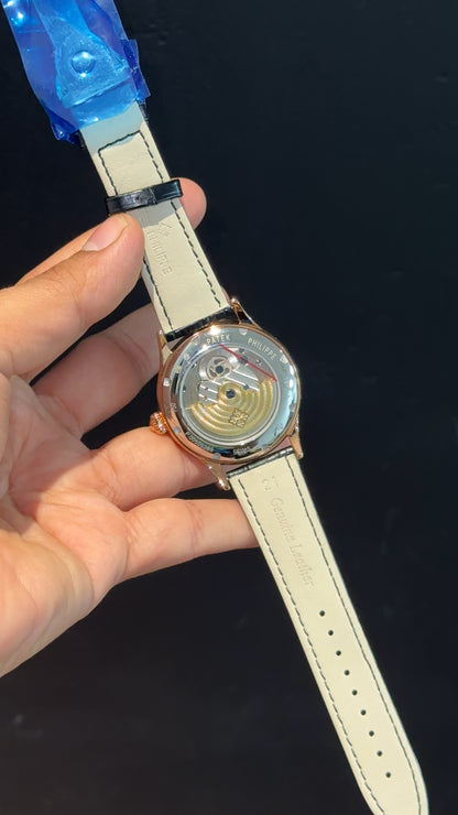 Pp Auto | Pendulum | Rose | Black Strap | Tiffany Dial