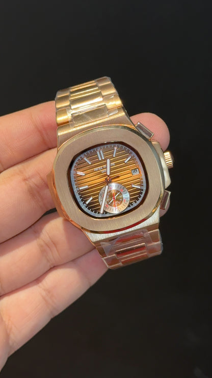 PP Auto | Single Time Edition | Rose Chain | Shaddy Golden Dial