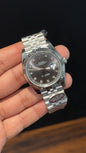 Premium DateJust | Silver Chain | Diamond Digit | Grey Dial