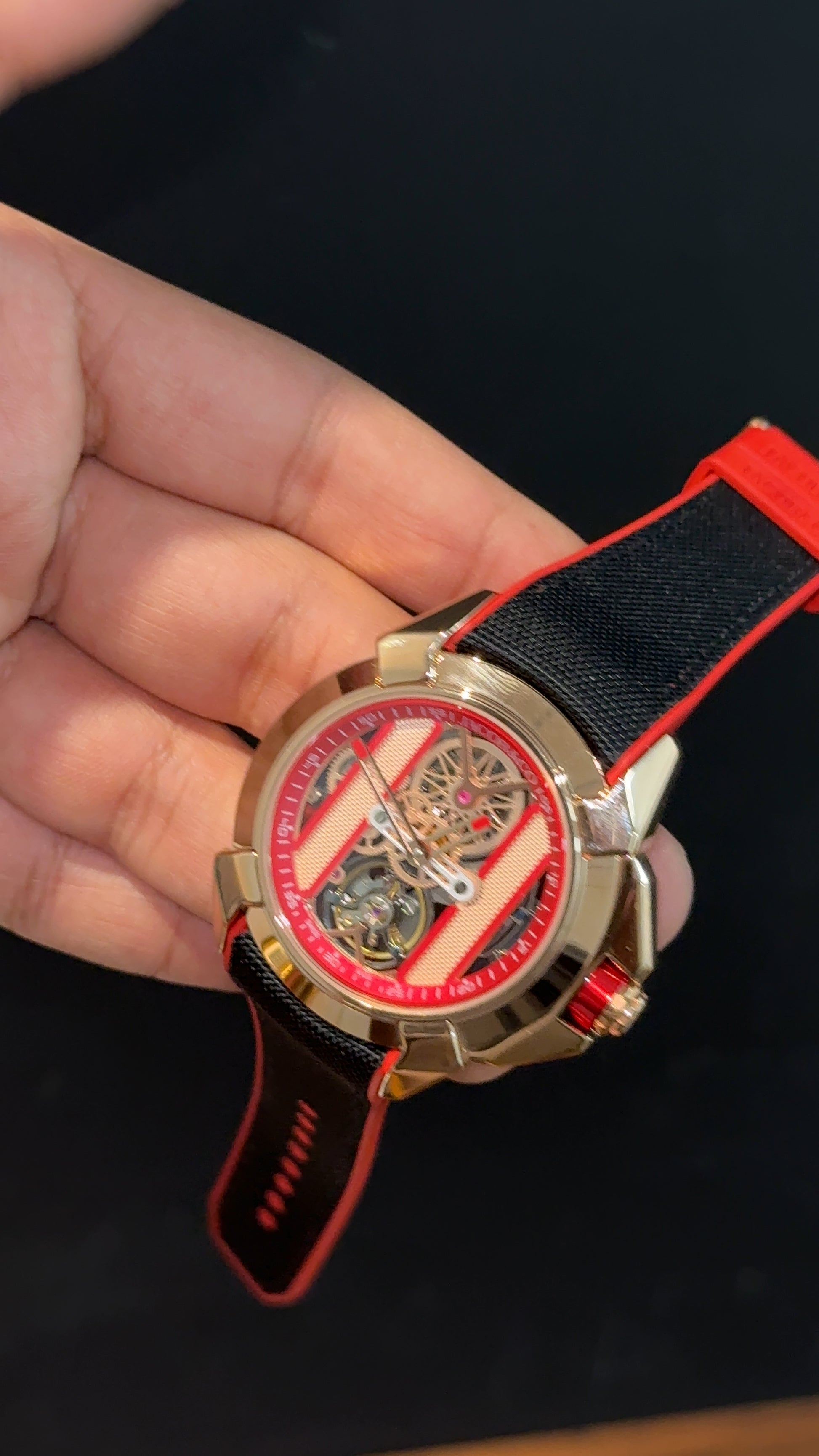 Jacob And Co | CR7 Edition | Rose Case | Red Black Strap | X Pendulum Machine | Red Dial - twentyfour