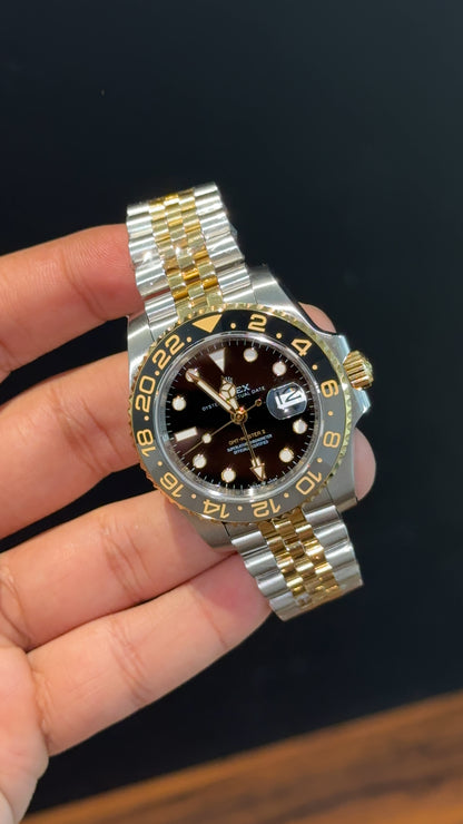 Premium GMT Master 2 | Gold Two Tone | Black Dial
