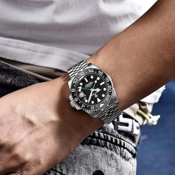 Pagani Design PD-1662 GMT Silver Black 40MM Men's Automatic