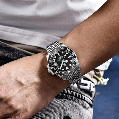 Pagani Design PD-1662 GMT Silver Black 40MM Men's Automatic