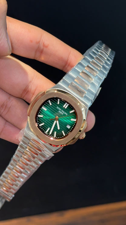 PP Auto | Rose Two Tone | Gradient Green Dial - twentyfour