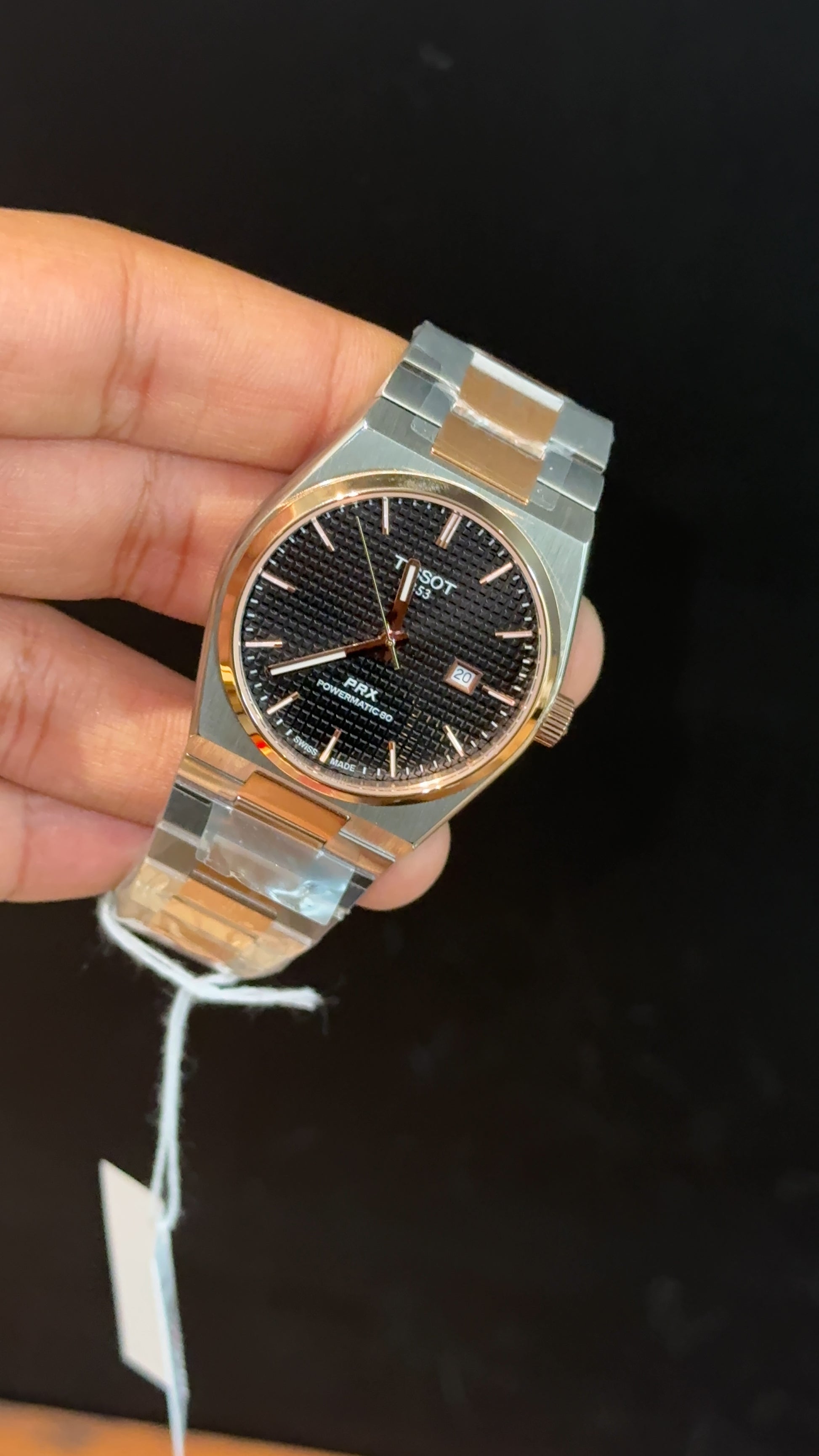 Tissot Prx | Quartz | Rose Two Tone | Black Texture Dial - twentyfour