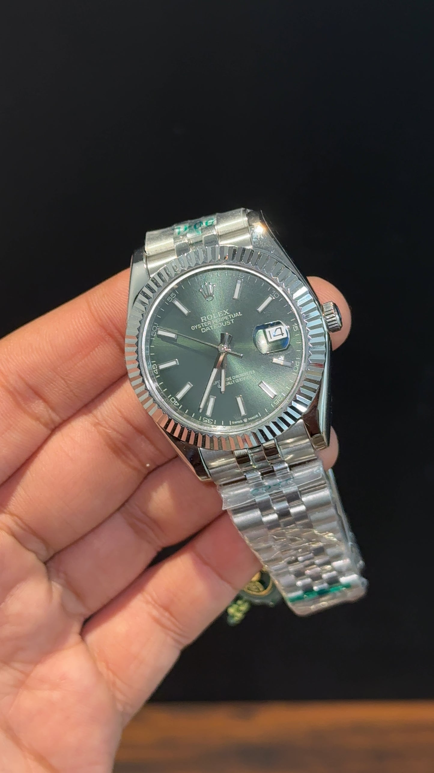 DateJust | Silver Chain | Green Dial