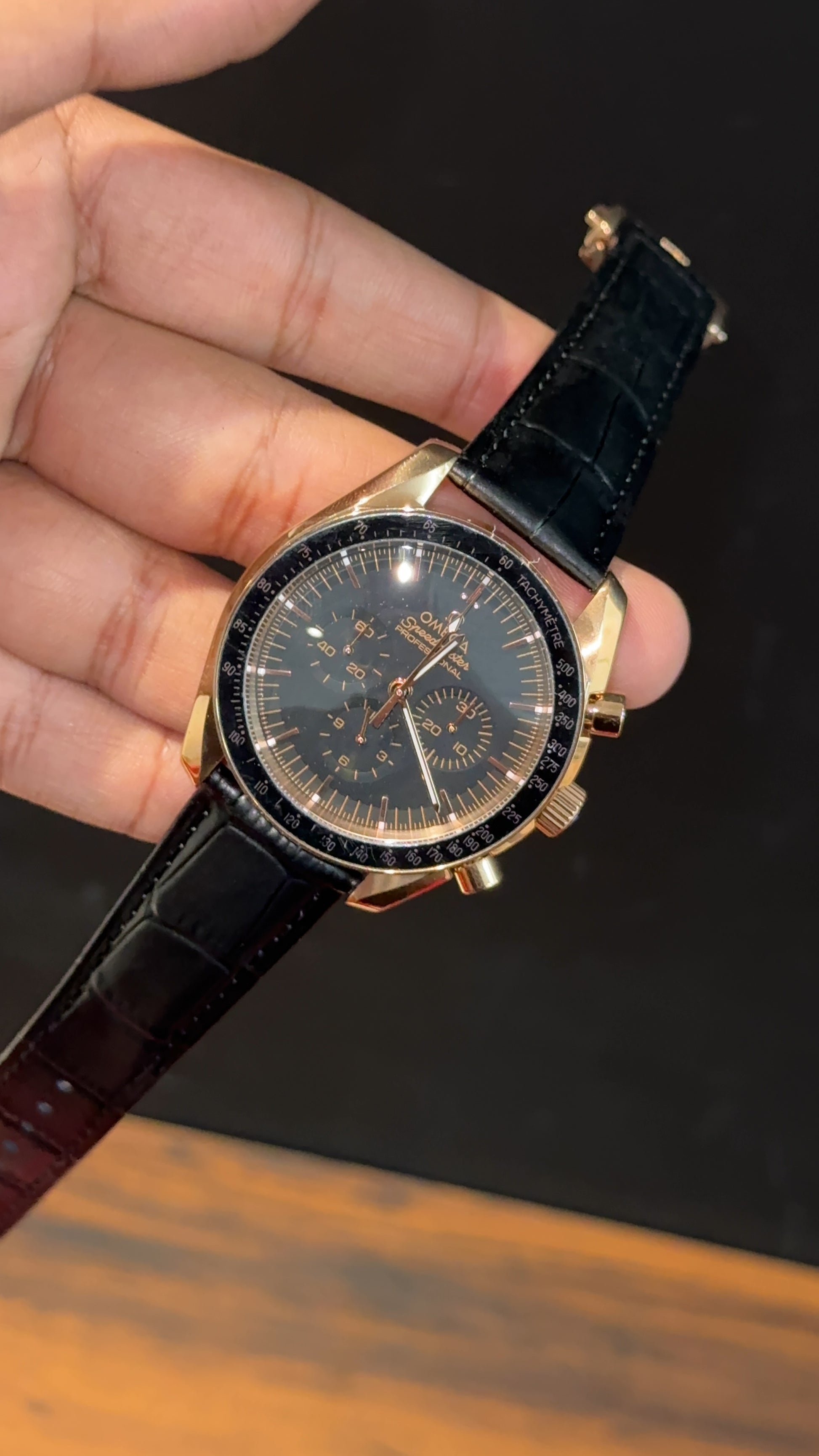 Omega Speedmaster | Rose Case | Chrono | Black Strap | Black Dial - twentyfour