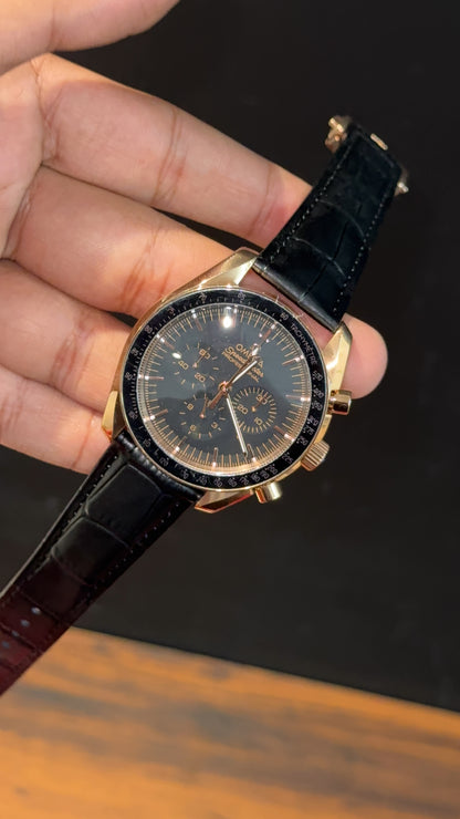 Omega Speedmaster | Rose Case | Chrono | Black Strap | Black Dial - twentyfour