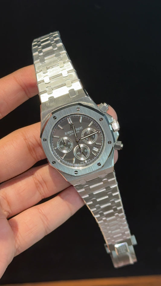 AP | Chrono | Silver Chain | Grey Plain Dial