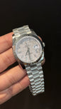 Premium Daydate | Silver Chain | Silver Meteorite Dial