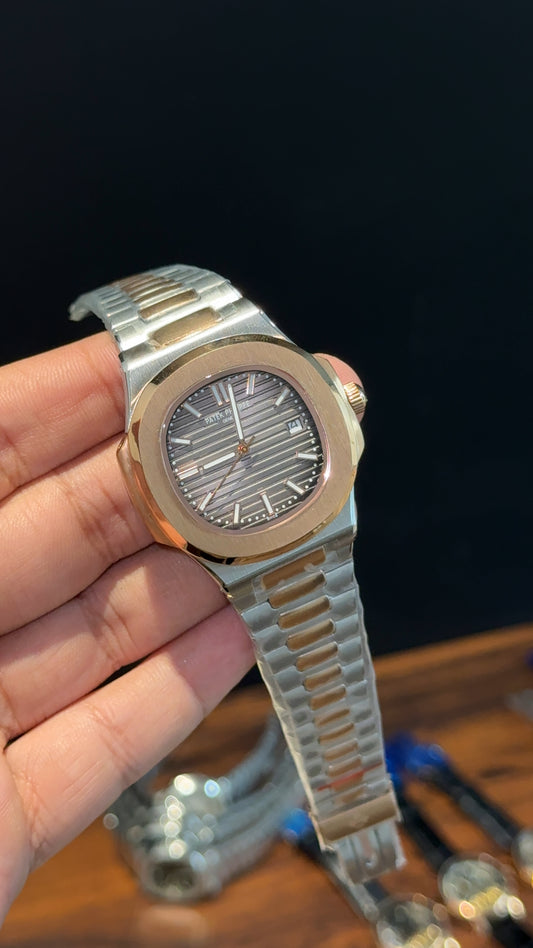 Pp Auto | Rose Two Tone | Grey Dial