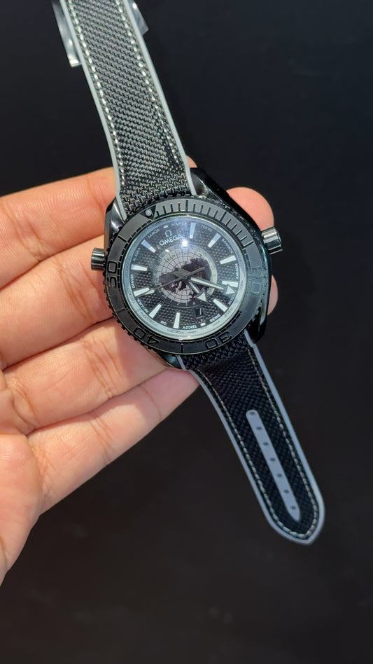 Omega Seamaster | Black Bezel | Bkack Strap | Grey Earth | Black Dial