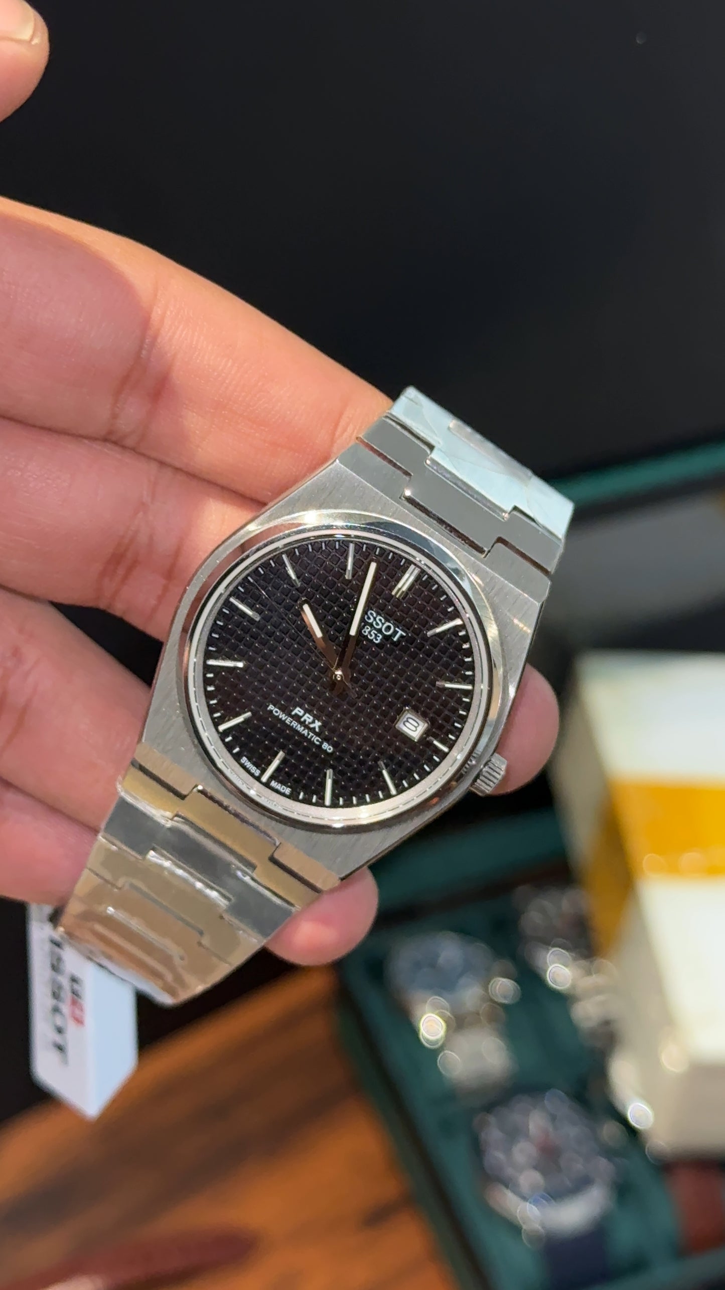 Tissot Prx | Auto | Silver Chain | Black Texture Dial