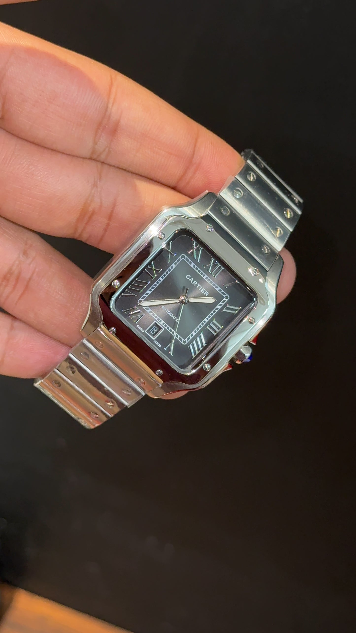 Santos | Silver Chain | Greyish Dial - twentyfour