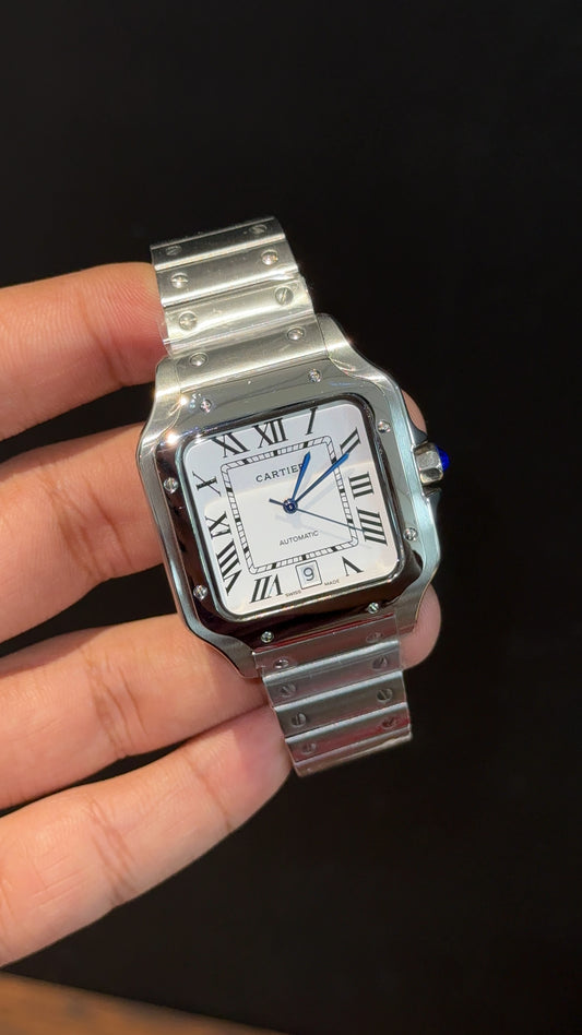 Santos | Silver Chain | White Dial - twentyfour