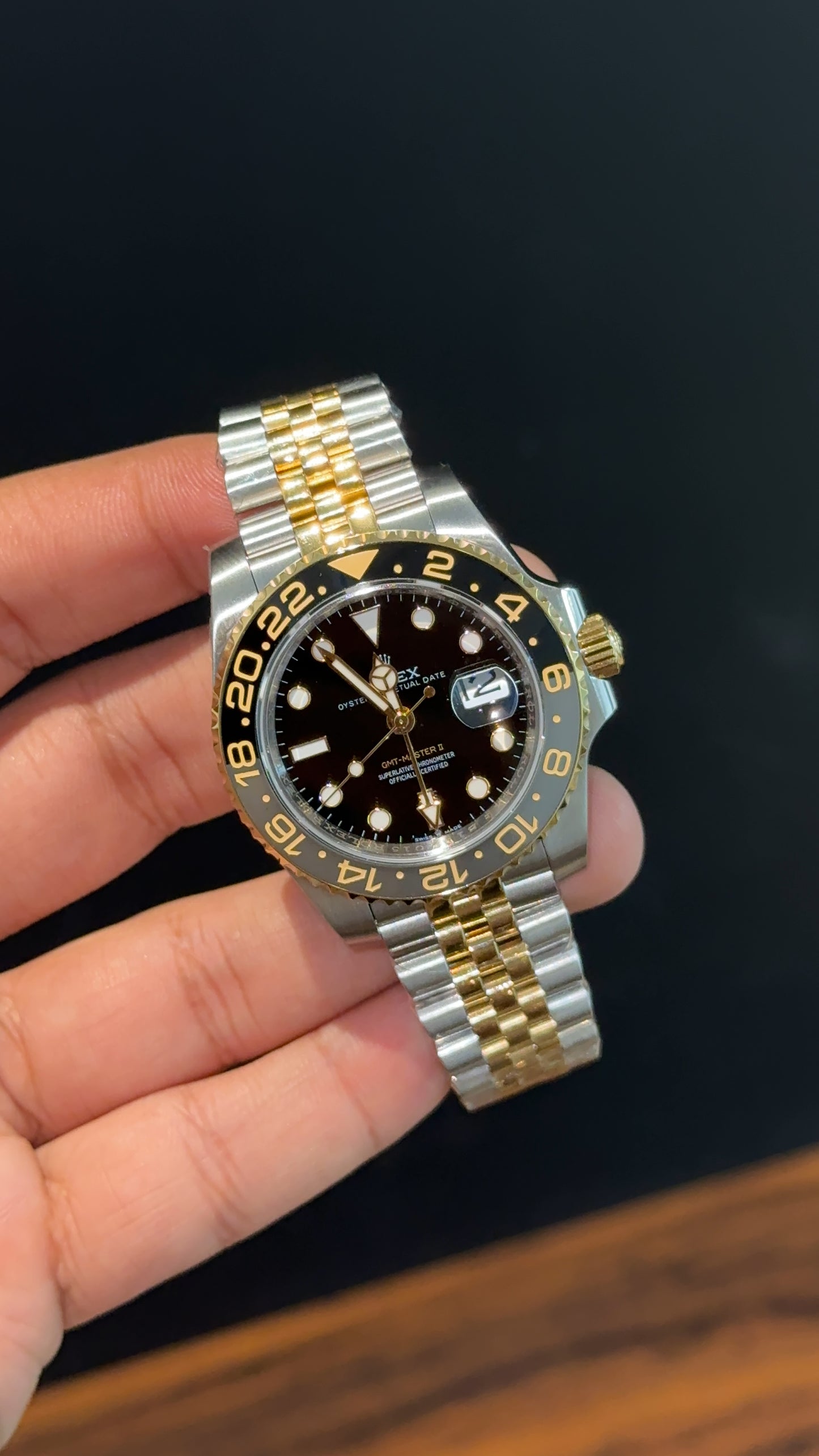 Premium GMT Master 2 | Gold Two Tone | Black Dial