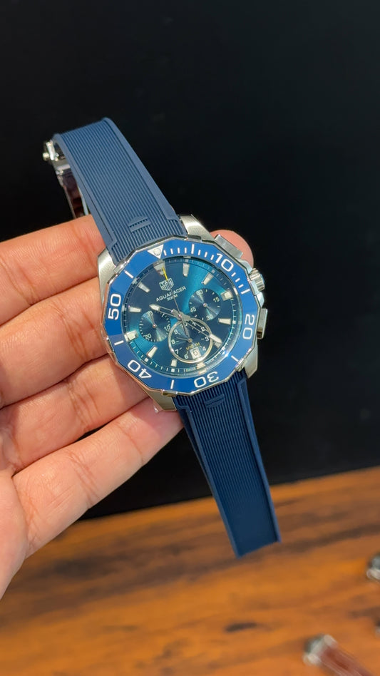 Aquaracer | Blue Strap | Blue Bezel | Chrono | Shaddy Blue Dial