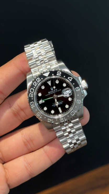 Premium GMT | Bruce Wayne | Silver Chain | Black Dial