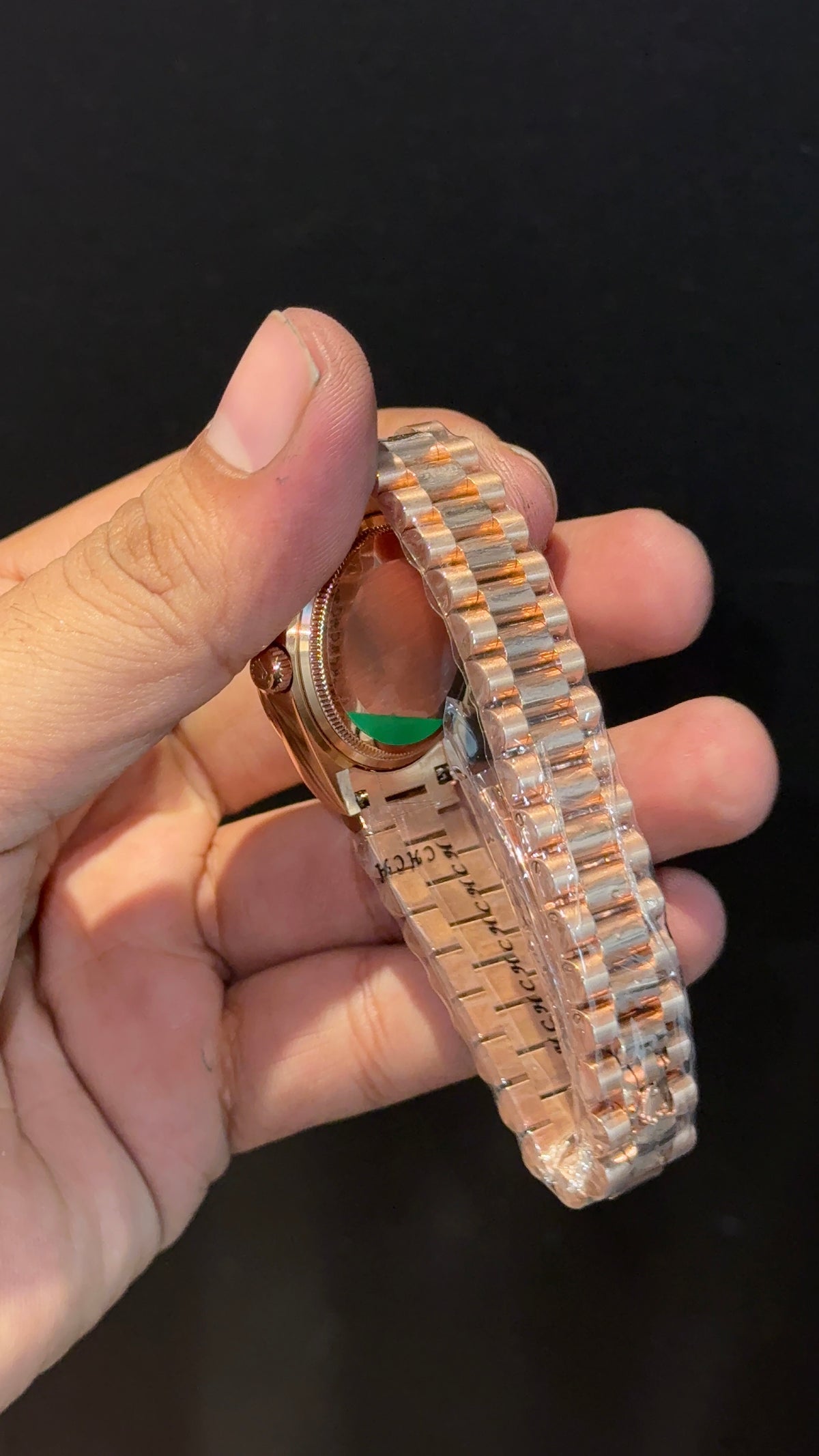Premium DateJust | Eveline | Diamond Bezel | 30mm | Women | Rose President Chain | Brown Diamond Dial