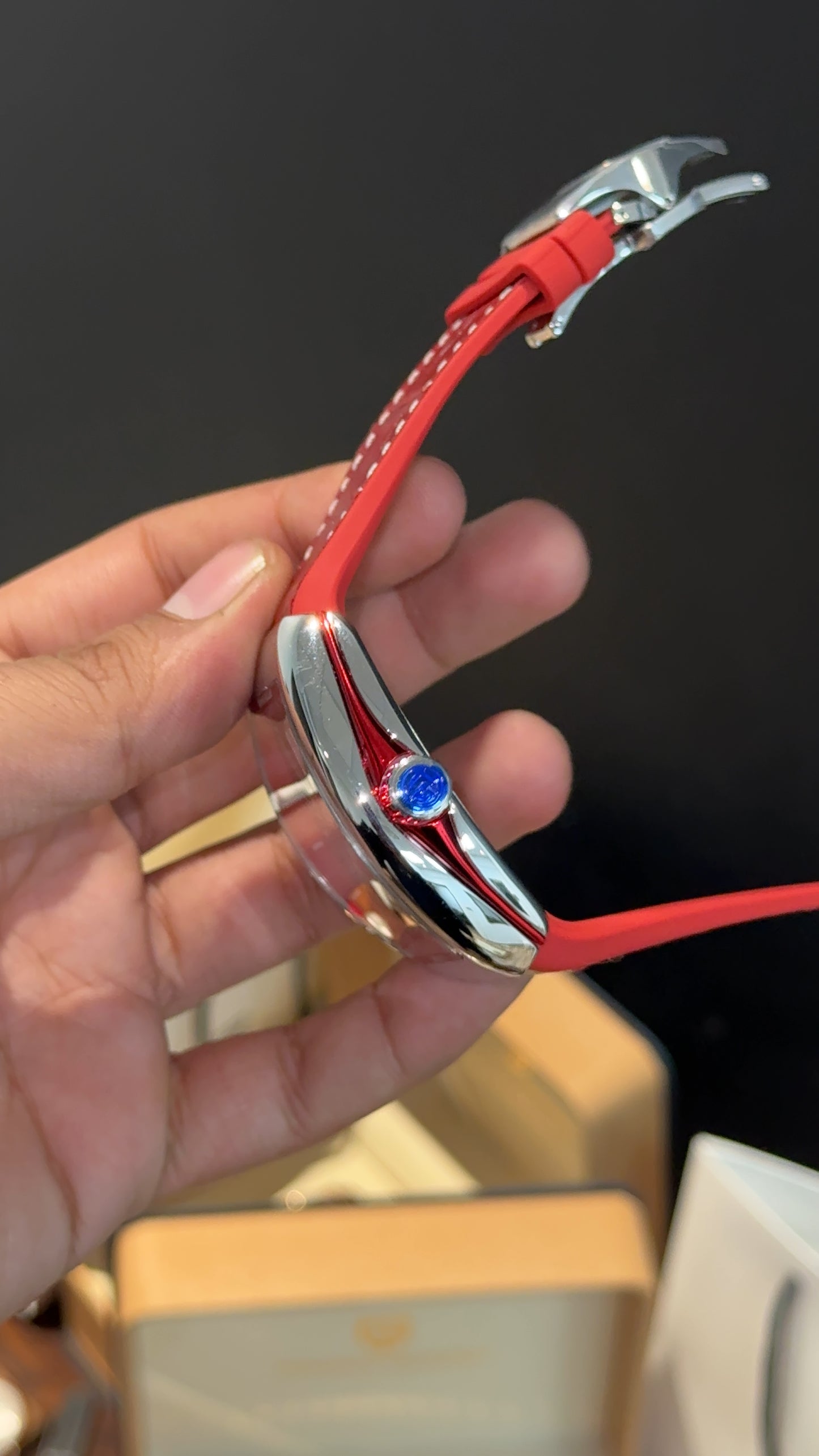 Premium Franck Muller | Vanguard Edition | Red Leather Strap | Red Dial